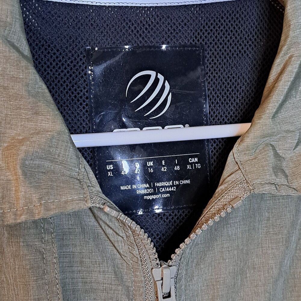 MPG Women Rain Coat Green Lightweight Size XL Breathable Zip Parka Green - Picture 5 of 10